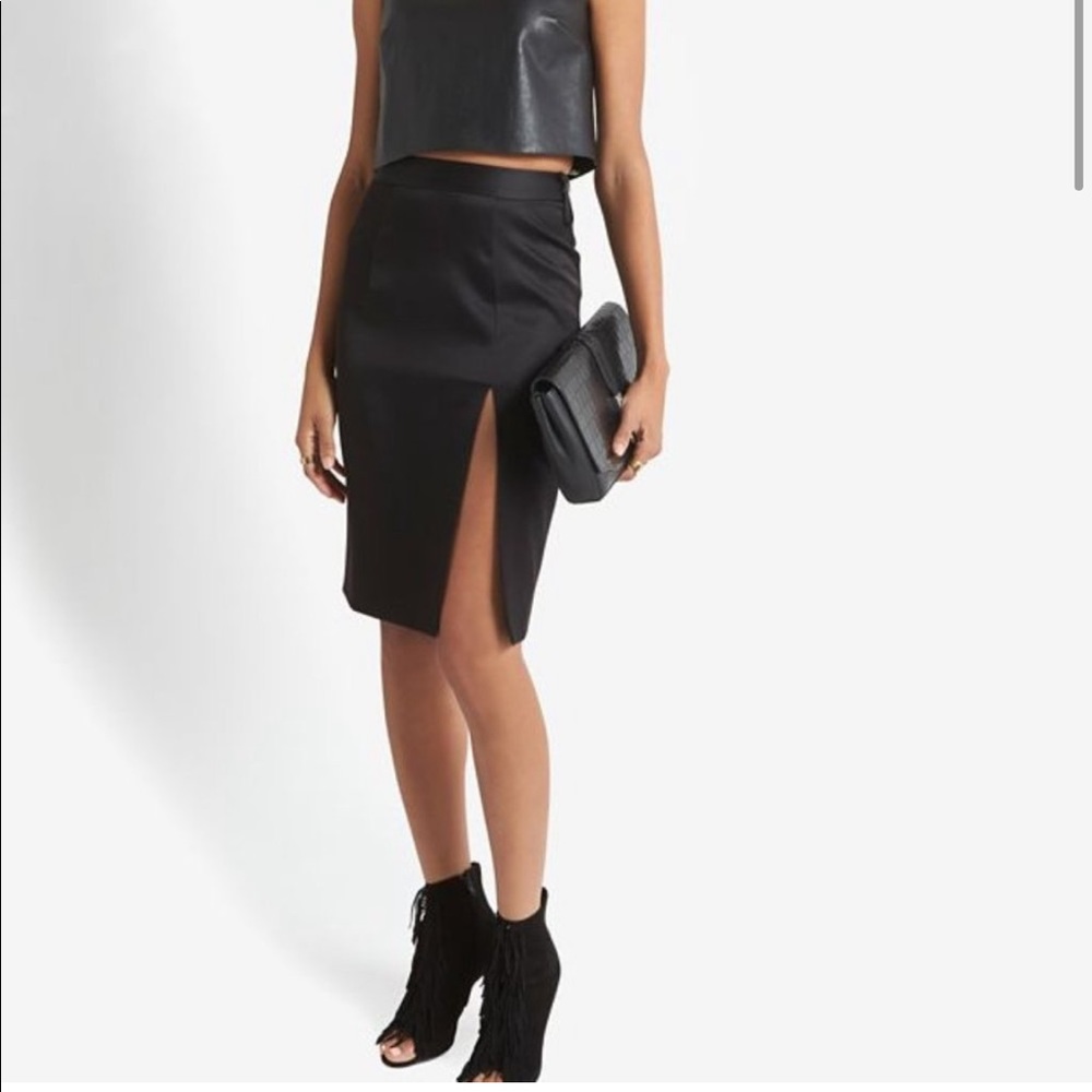 L’AGENCE Hanna Satin Front Slit Pencil Skirt size 4